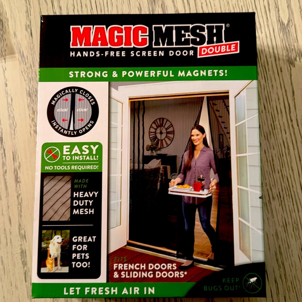 Magic Mesh Hands-Free Screen Door for DOUBLE DOORS | MM35112 | NEW